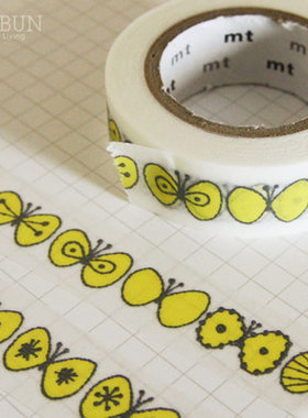 日本MT和纸胶带 mina 皆川明 黄色小蝴蝶 MTMINA03整卷