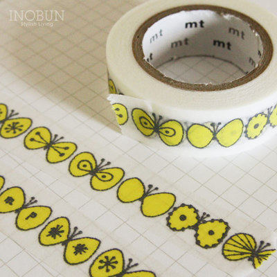 mina皆川明黄色小蝴蝶和纸胶带
