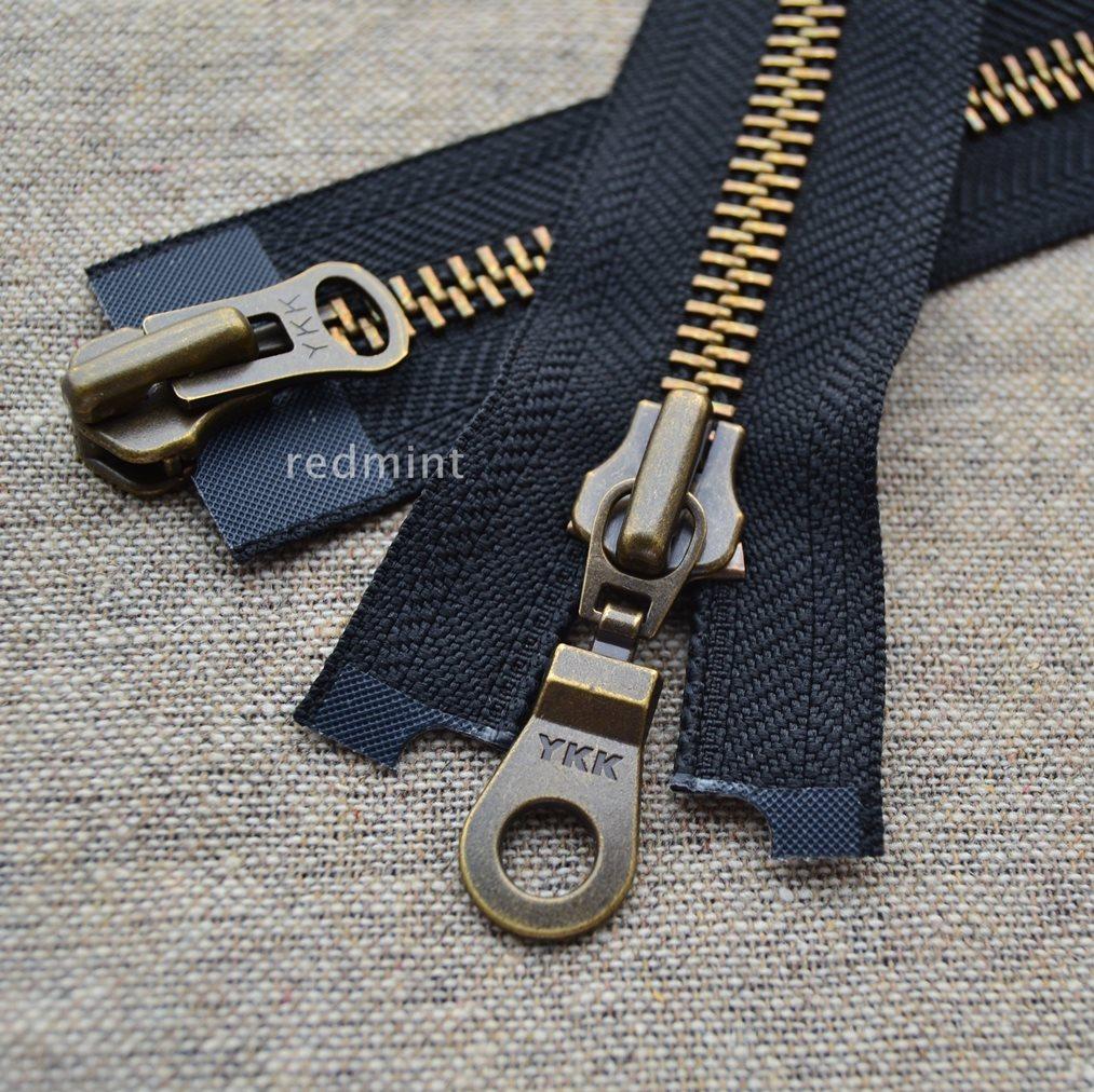 ykk拉链8号双头开尾古铜黑带夹克上衣外套羽绒金属铜拉锁拉丝配件