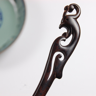 包邮新品丹凤黑檀木头饰古典特价古代盘发手工木兰簪子中国风饰品