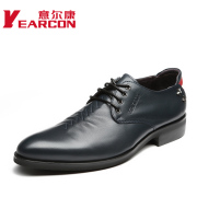 YEARCON/means welcome in spring and autumn new style men's leather trend UK business dress shoes lace shoes