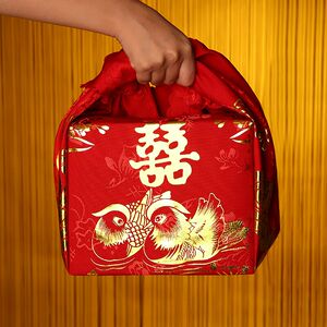 包袱皮结婚 红包袱婚庆 包裹布婚礼 新娘嫁妆用品 红色喜庆喜盆布