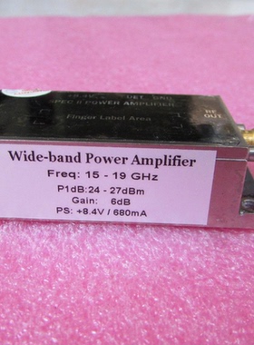 美国进口 15-19GHz 24-27dBm SMA 射频微波中功率放大器