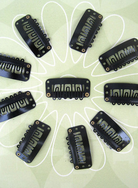 2018热销黑色假发卡子 3.2CM米色6齿接发片发条BB夹假发配件夹子