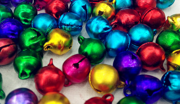 手工铃铛 幼教铃铛 DIY铃铛 彩色铝制铃铛6 8 10 12MM.混色