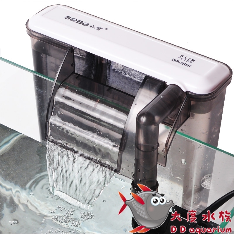 SOBO松宝鱼缸瀑布过滤器挂壁外置过滤器小水族箱养鱼外挂上滤包邮
