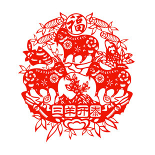 三羊开泰剪纸素材模板 三羊开泰剪纸图片下载 小麦优选