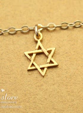 dogeared正品金色六角星许愿手链