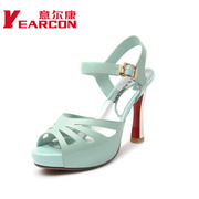 YEARCON/welcome new leather shoes 2015 summer super cool with elegant open toe women shoes