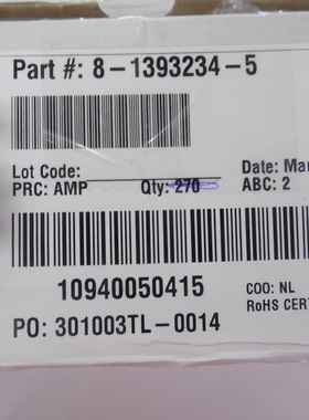 8-1393234-5 泰科/安普 TE/AMP 原装正品连接器 接插件 现货期货