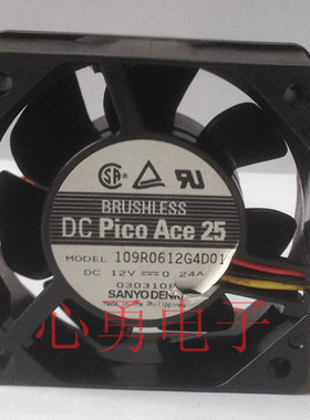 原装正品Sanyo/三洋散热风扇109R0612G4D01 DC12V 0.24A 6025