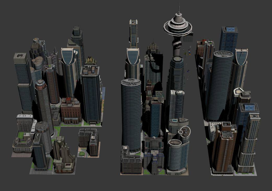 现代超大城市建筑3D模型场景资源.建筑.游戏美术.虚拟现实