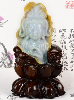 天然a货雕刻翡翠摆件玉器