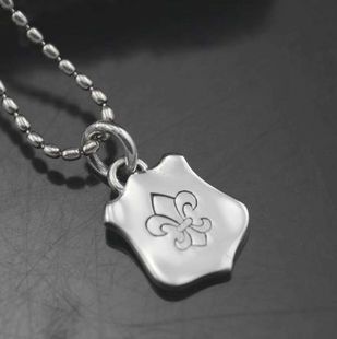 泰银 925纯银 手工进口正品十字军牌花好运吊坠2.65cm