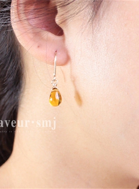 faveur美国14k注金加州原创设计师 mini泪滴耳环不褪色防过敏礼物