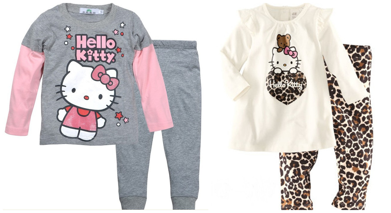 2pcs Kids Baby Girls T-Shirt+Pants Set Children Clothes set