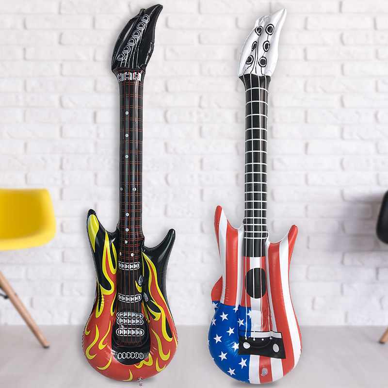 万圣节舞会派对武器玩具道具充气吉它国旗吉他火焰吉它
