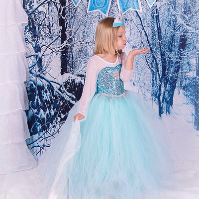 Frozen Party Dress sequin Costume cosplay Fancy Dress