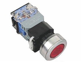 一佳圆形电源带灯保持自锁按钮开关30mm红色LA38-11DNZS/30