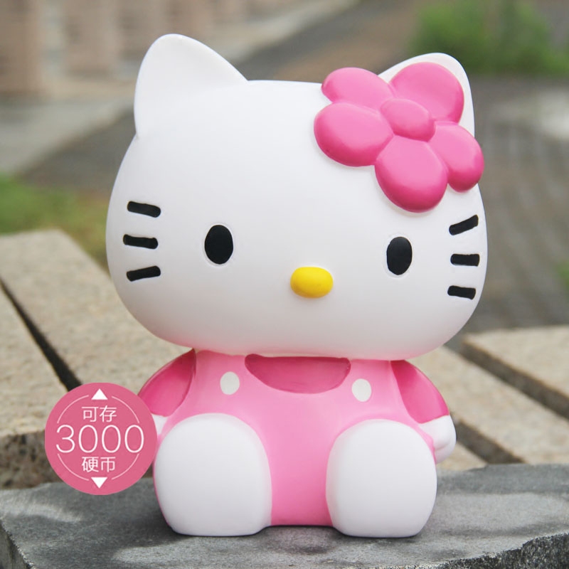 创意可爱凯蒂猫存钱罐hello kitty储蓄罐 搪胶防摔kt猫生日礼物