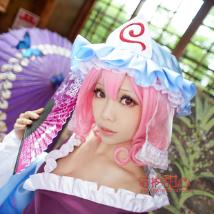 包邮甜心家东方project 西行寺幽幽子现货粉色cosplay假发特价