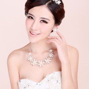Good jewelry bridal Necklace Earring Set Korean sweet beauty necklace wedding wedding accessories wedding jewelry