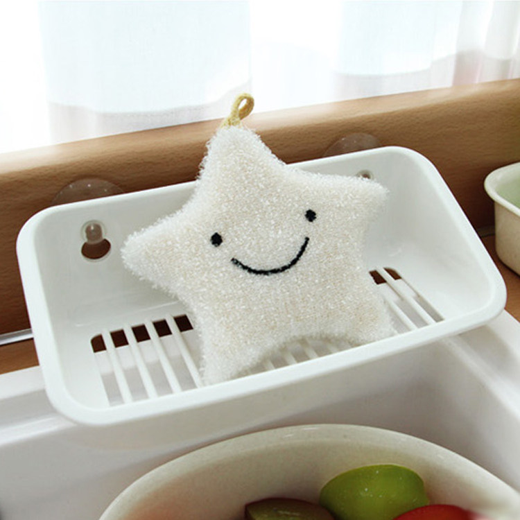 韩国进口昌信吸盘厨房抹布架百洁布钢丝球洗碗棉水槽沥水置物架盒