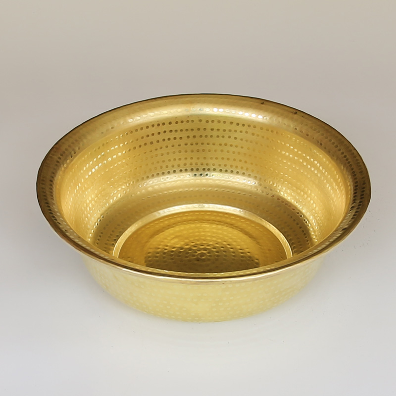 纯铜盆手工纯铜盆婚庆边窄盆纯紫铜盆足浴洗脸洗脚盆红黄铜盆