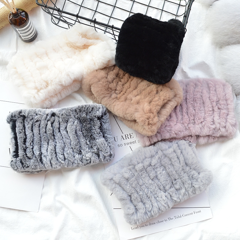 獭兔毛围脖女冬季韩版学生百搭原宿皮草加厚保暖毛毛脖套女套头