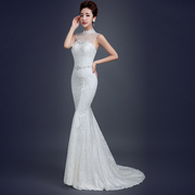 New 2015 spring fashion wedding dresses one shoulder to hang my little tail tail bridal lace thin summer