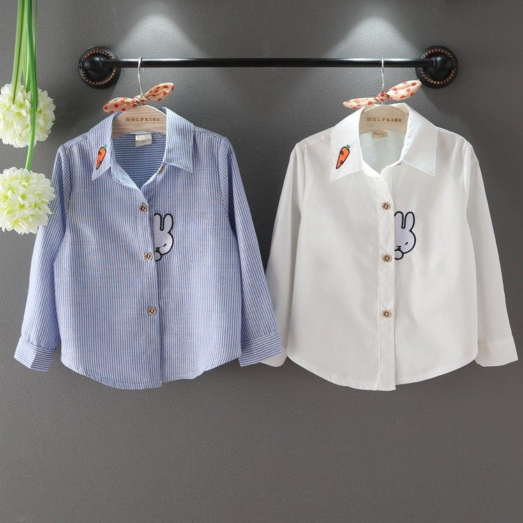 女童洋气衬衣春秋童装小女孩打底衣儿童白色衬衫女宝宝翻领上衣在类目 童装/婴儿装/亲子装, 衬衫中 - 来自Buy2taobao.com提供专业的淘宝代购服务