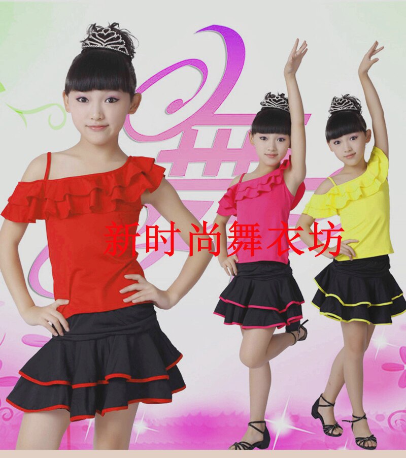 儿童拉丁舞上衣舞蹈服装练功服女童练功服幼儿芭蕾舞蹈服裙子套装