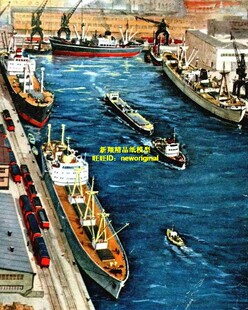 大型港口码头 民用港口 军港 货运码头 海港 海岸 集装箱码头模型