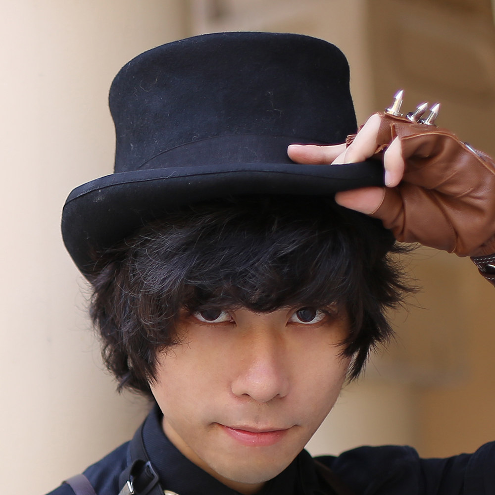 熠先生的蒸汽大陆 维多利亚复古黑色咖色羊毛总统绅士平顶高礼帽