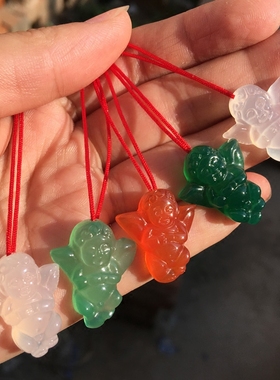 玉髓玛瑙爱神丘比特儿童款吊坠