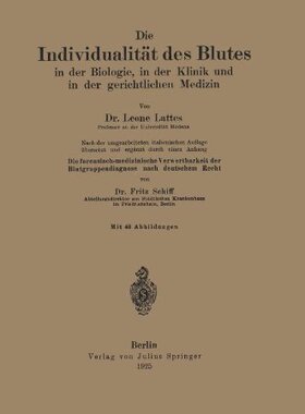 【预订】Die Individualitat Des Blutes in Der...
