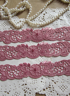 T10手工布艺DIY玫红色贴花布贴补丁贴破洞漏洞服装辅料2.5*20cm