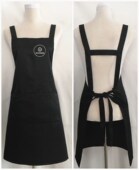 围裙 时尚 简单H型背带可调节工装 原创可定制男女工作围裙店名logo