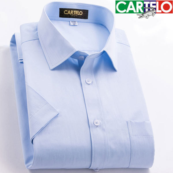 CARTELO 卡帝乐鳄鱼 薄款免烫 男士纯棉短袖衬衣 ￥29包邮 18款可选