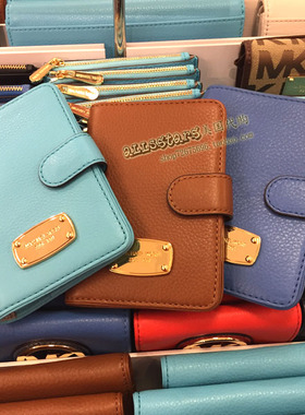 美国Michael Kors真皮竖版女士钱包证件夹手拿包 多卡位 上海现货