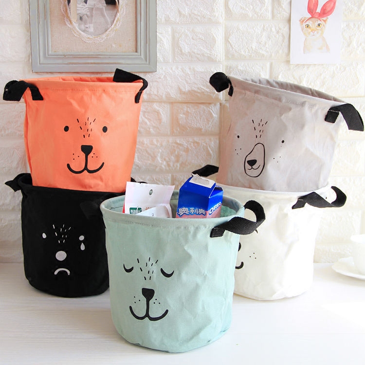 北欧风格布艺桌面零食桶收纳筐