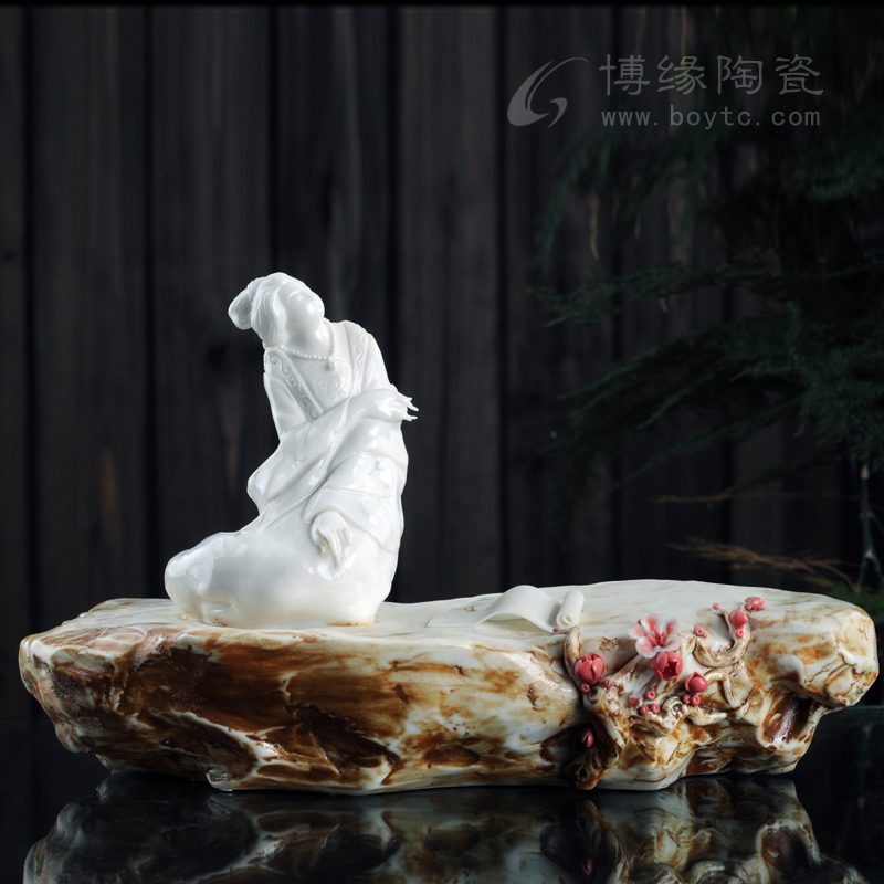 望春 德化白瓷古典仕女美女人物雕塑 家居办公工艺品摆件