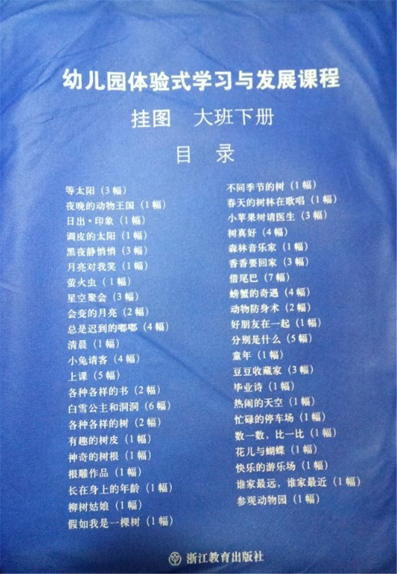 春季 幼儿园体验式学习与发展课程挂图大班下册 浙江教育出版社 体验式幼儿园教材配套教学挂图
