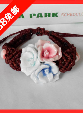 陶瓷项链多层花朵时尚风首饰品