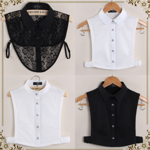 饰衣领 衬衣假领毛衣装 假领子女士秋冬季 黑白色多功能纯棉百搭衬衫