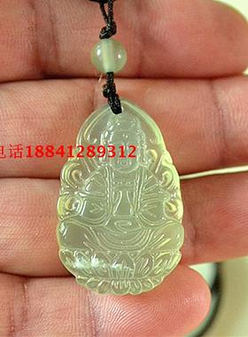 天然岫玉观音吊坠保平安挂绳