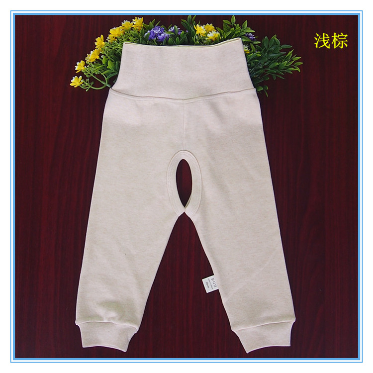 精梳棉宝宝新生儿春秋高腰开档裤