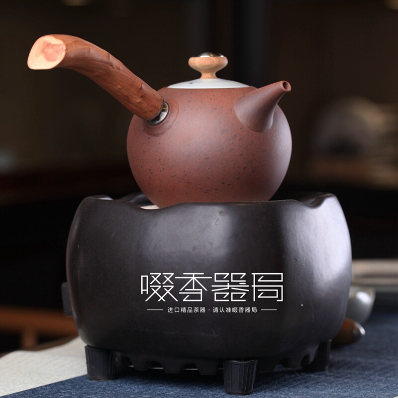 台湾茶具 章格铭侧把煮茶壶 陶壶 五行壶 功夫烧水壶 茶道配件
