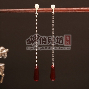 白浅同款红色耳饰古装造型小皇后配饰古典汉服唐装旗袍耳夹包邮