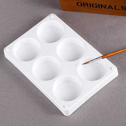 优质塑料6孔调色盒国画/丙烯/水粉/水彩颜料调色盘调色板02785